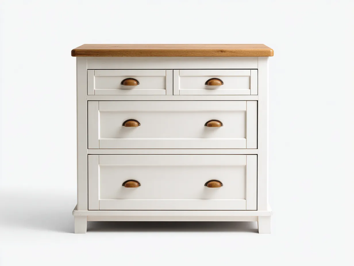 Comodino-MDF-Legno-62x40x70 cm-bianco-marrone-stile classico-Dengetden