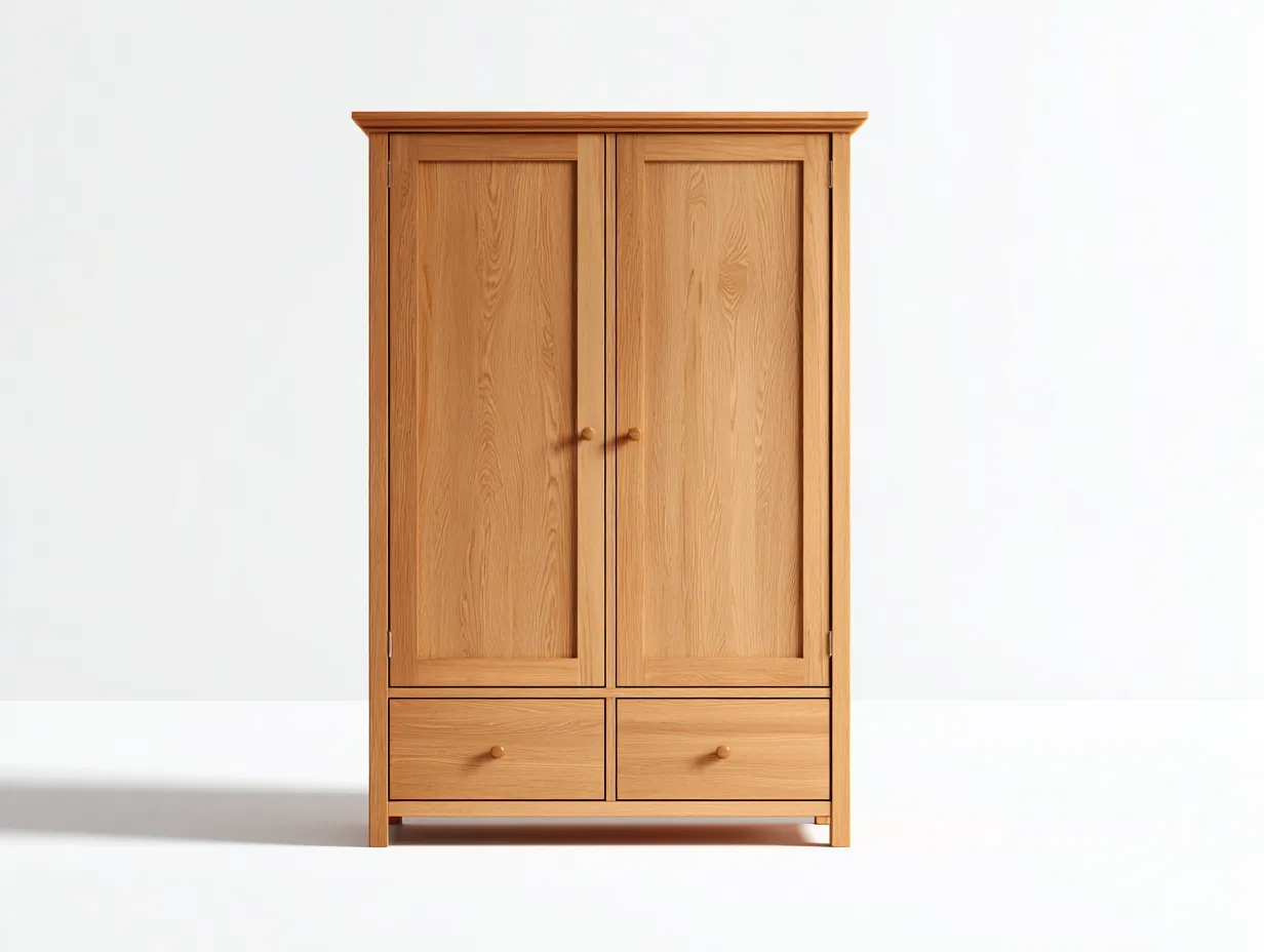 Armadio - Legno - 120x55x185 cm - Marrone - Stile naturale-Dengetden
