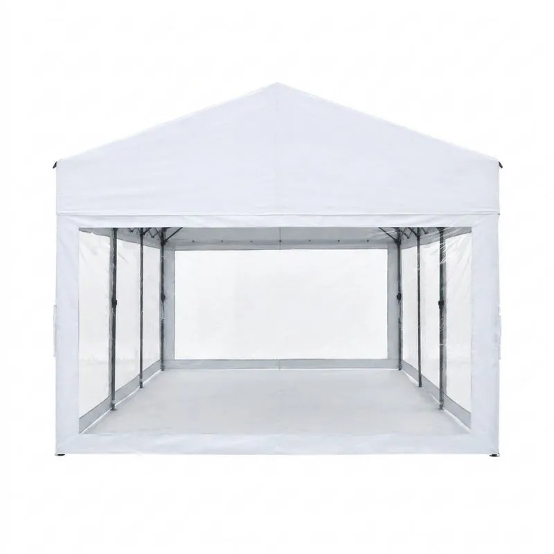 Carpa Plegable de Aluminio y Poliéster Blanca 3x6m con Paneles de PVC-Sylverando