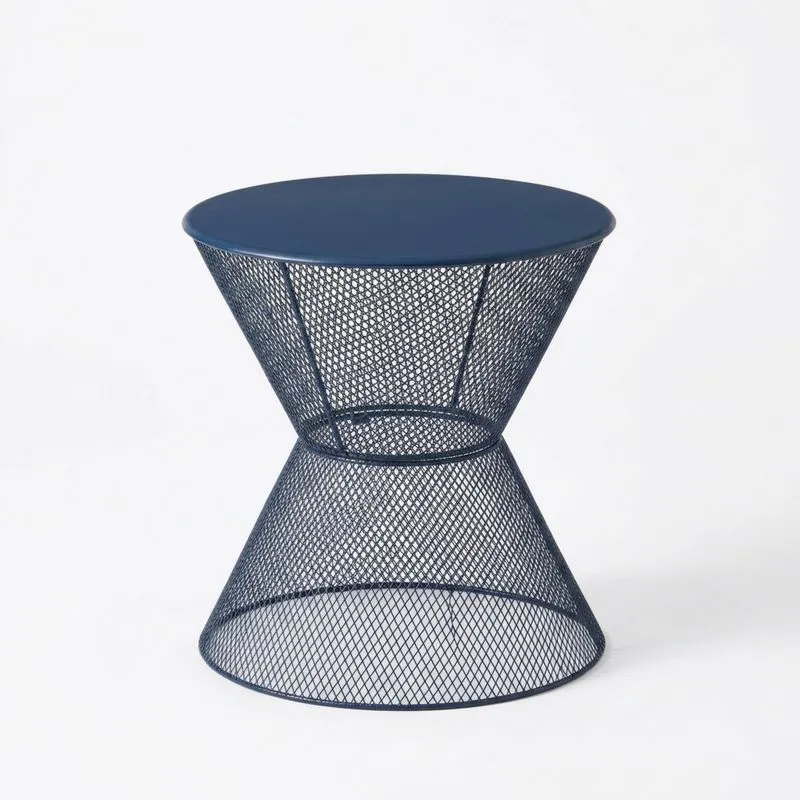 Mesa auxiliar de acero pintado de azul-Sylverando