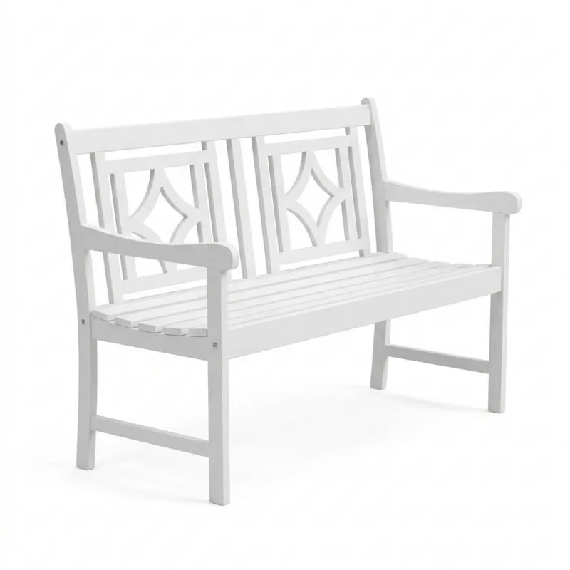 Silla de jardín de eucalipto blanco para exteriores-Sylverando