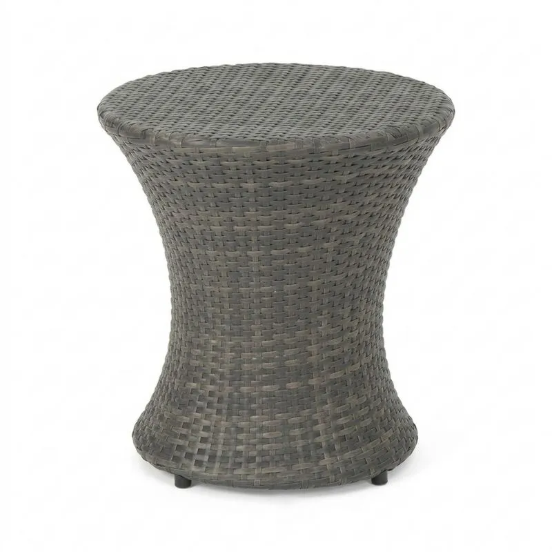 Mesa Auxiliar de Ratán Sintético Gris-Sylverando
