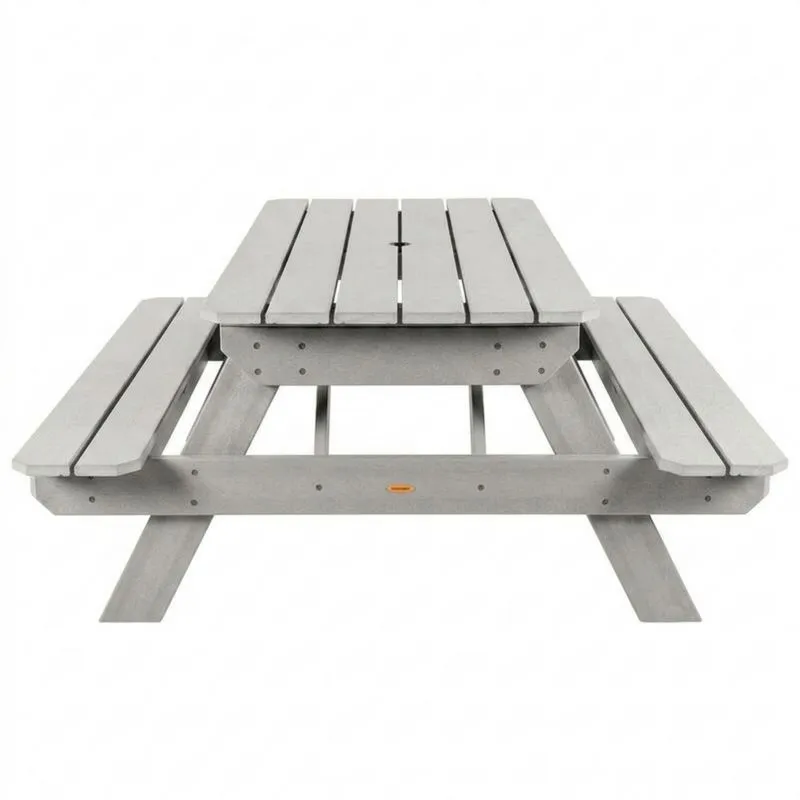 Mesa de Picnic de Madera Compuesta Gris para Exteriores-Sylverando