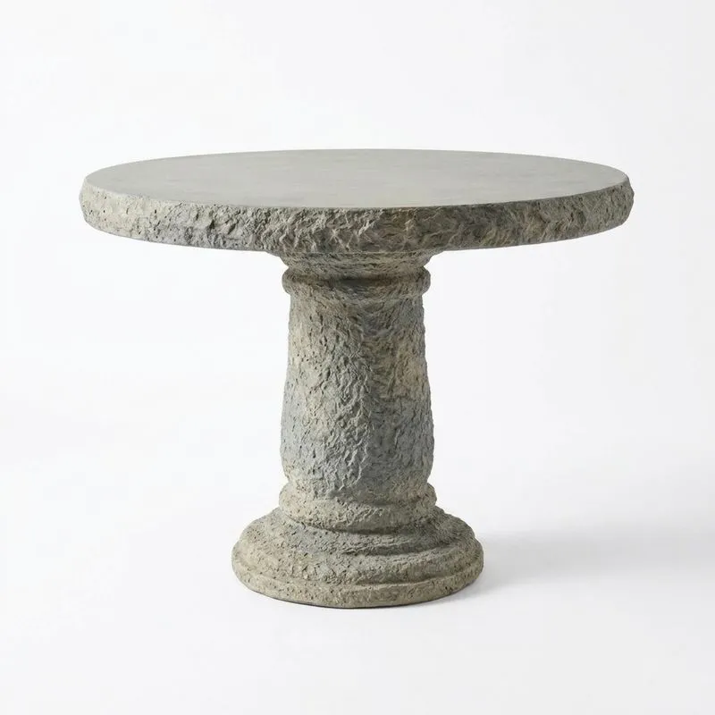 Mesa redonda de hormigón gris para exteriores 90 cm-Sylverando