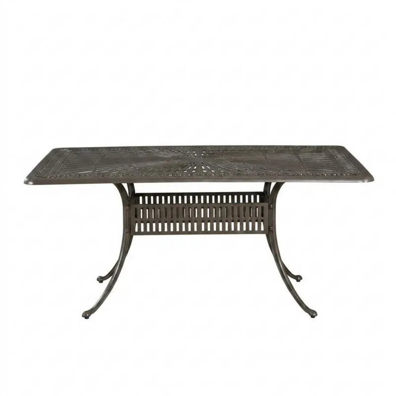 Mesa de comedor de aluminio marrón 150x90x75 cm-Sylverando