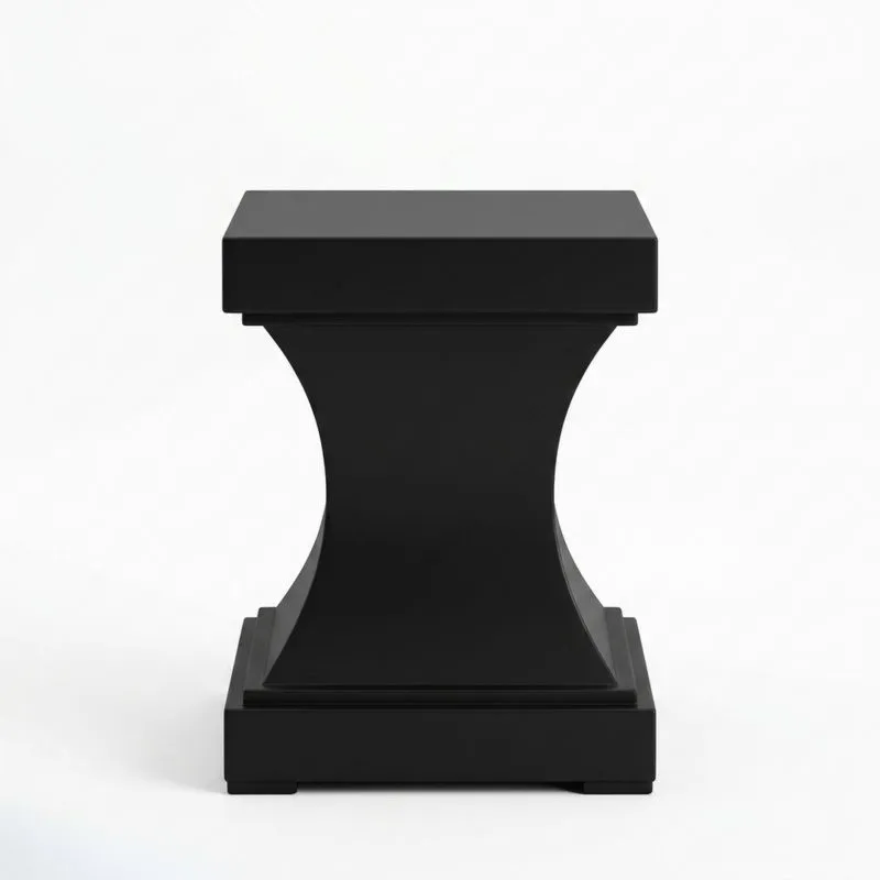 Mesa auxiliar de MDF negro-Sylverando