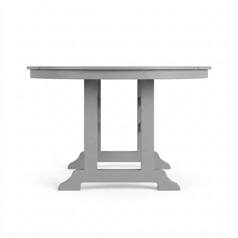 Mesa redonda de madera maciza gris 120 cm-Sylverando