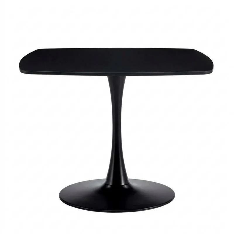 Mesa de MDF negro y acero-Sylverando