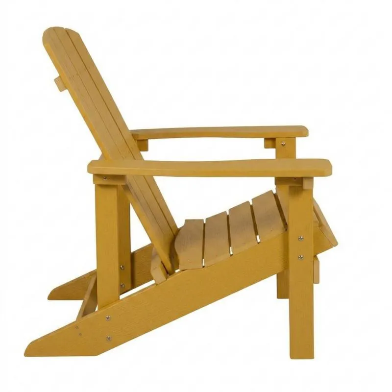 Silla amarilla de madera de acacia para exteriores-Sylverando