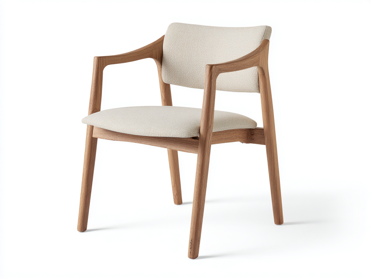 Chaise de salle à manger-Chaise 1 pièce-bois et tissu-55x60x80 cm-naturel et beige-style moderne-Roluxyhome