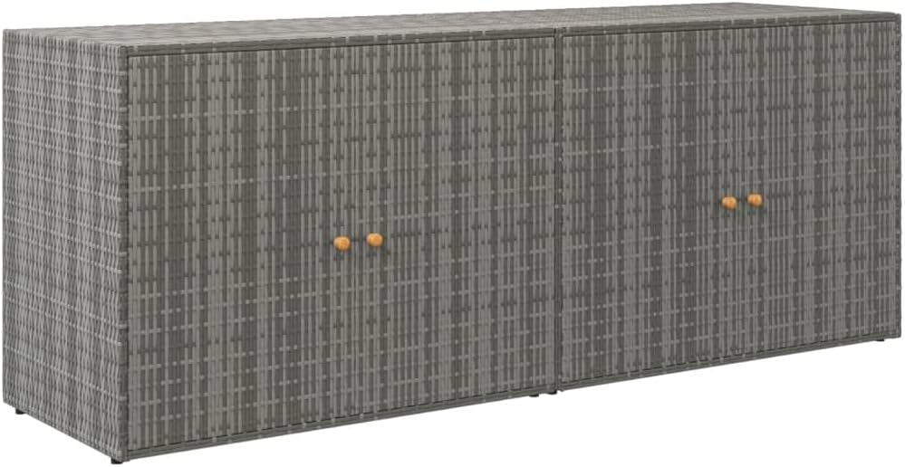 vidaXL armoire de rangement exterieure resine tresse gris 198x55,5x80 cm jardin balcon-Roluxyhome