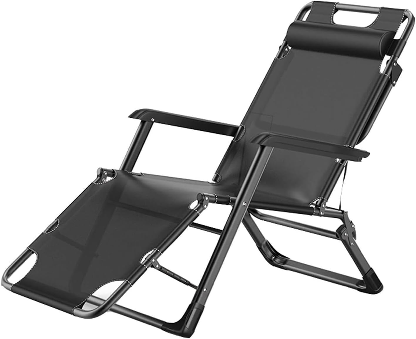 Chaise Longue Pliable Inclinable Lit Portable Angle Réglage 5 Vitesses Double Usage Relaxation - Chaise Longue Réglable Multi Positions-Roluxyhome