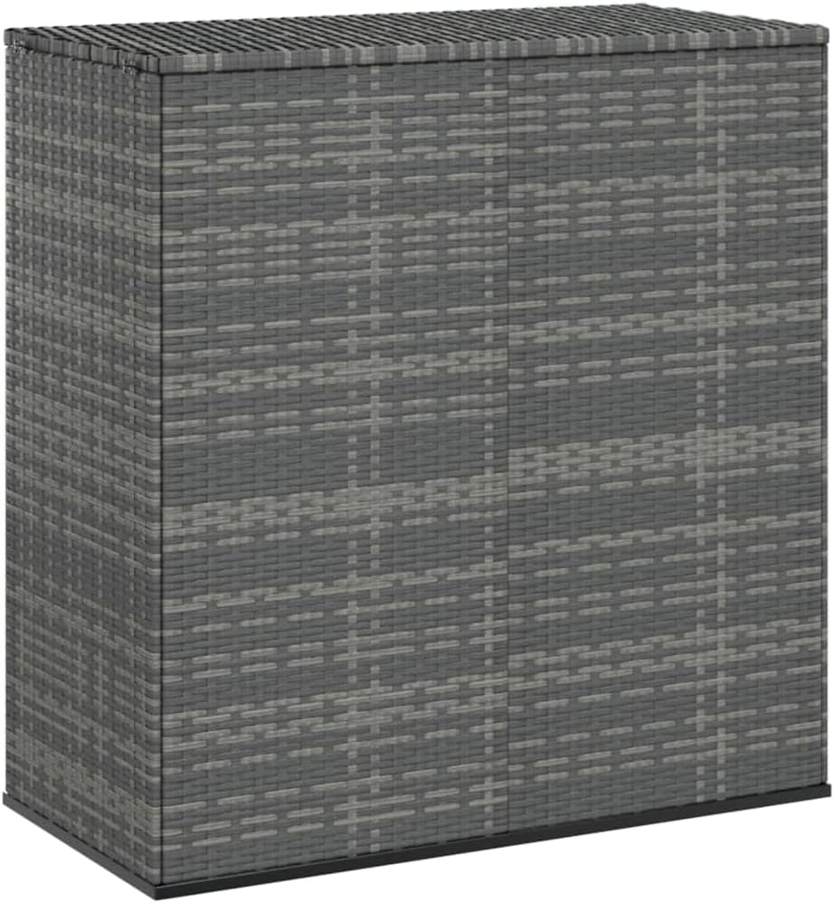 Canditree coffre malle extérieur gris - 100 x 49 x 103,5 cm résine tressée acier enduit poudre - fermeture éclair étanche - coussins jardin terrasse-Roluxyhome