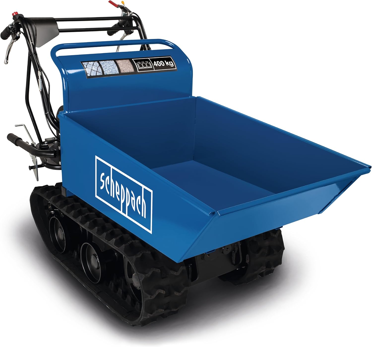 Scheppach Dumper DP4500 Mini Chariot Motorisé Thermique Chenilles 400kg 5.5CV 4T Benne Basculante-Roluxyhome