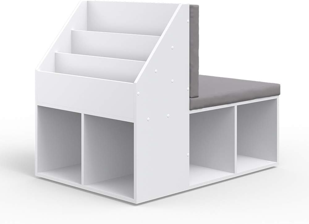 Vicco bibliotheque enfant Onix blanc 97x78 cm meuble rangement bois ingenierie 6 etageres gain place chambre-Roluxyhome