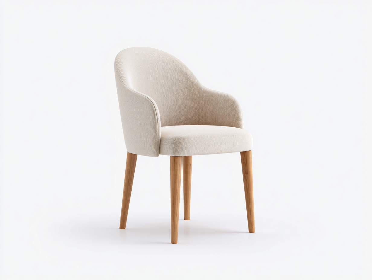 Chaise de salle à manger-Chaise 1 pièce-tissu et bois-55x58x78 cm-beige-style moderne minimaliste-Roluxyhome