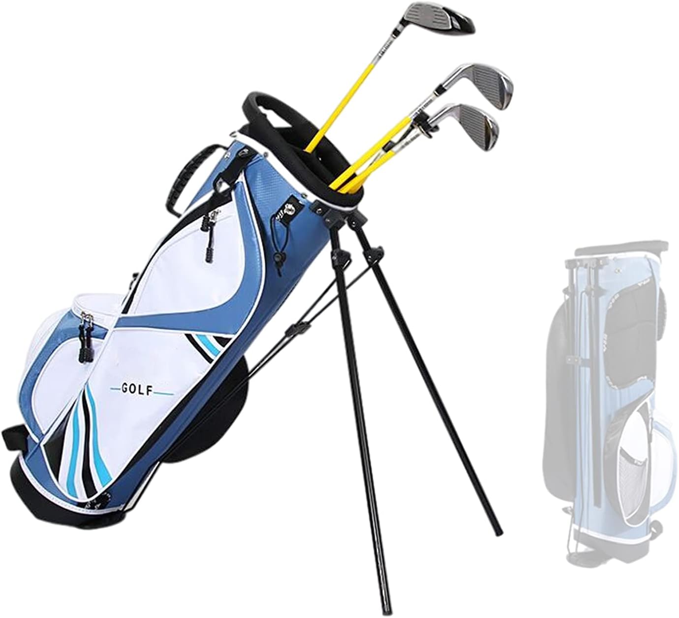 Sac de golf enfants garçons filles ABS léger portable double bandoulière chariot junior bleu 13-16 ans - sac golf junior transport sportif - usage entraînement golf-Roluxyhome