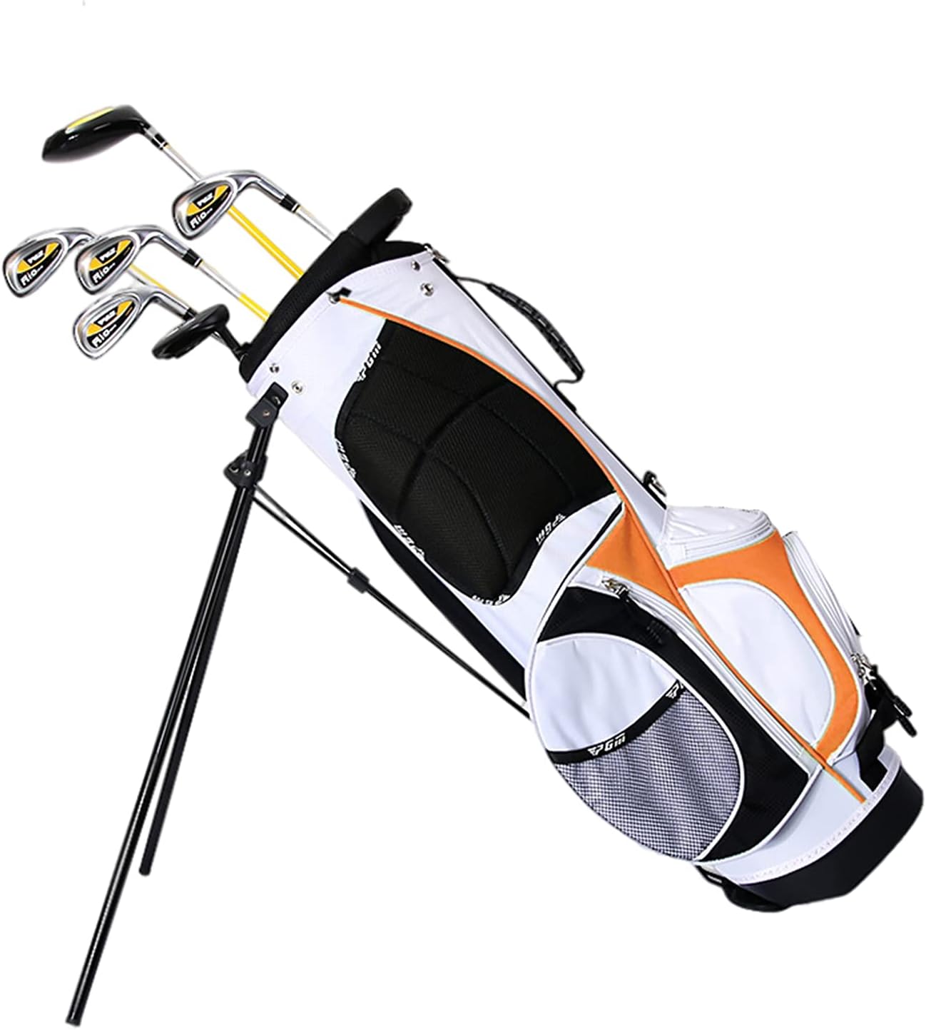 Sac de golf enfant junior orange ABS léger double bandoulière garçons filles 5 à 8 ans usage apprentissage golf - sac golf junior portable léger - usage initiation et entraînement enfants-Roluxyhome