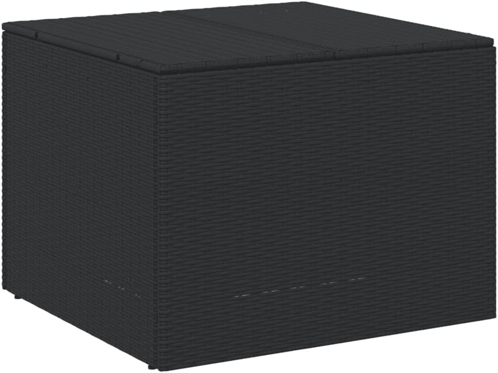 Canditree coffre de rangement exterieur 291L resine tressee noir coffre a coussins jardin patio cadre acier etanche-Roluxyhome