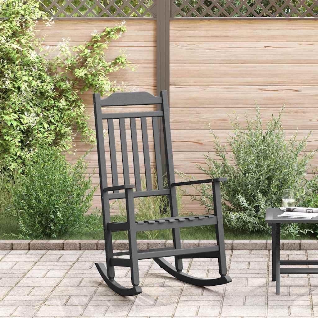 QZZCED Fauteuil a Bascule Exterieur Polyethylene UV Resistant Jardin Terrasse 65x84x114cm Noir-Roluxyhome