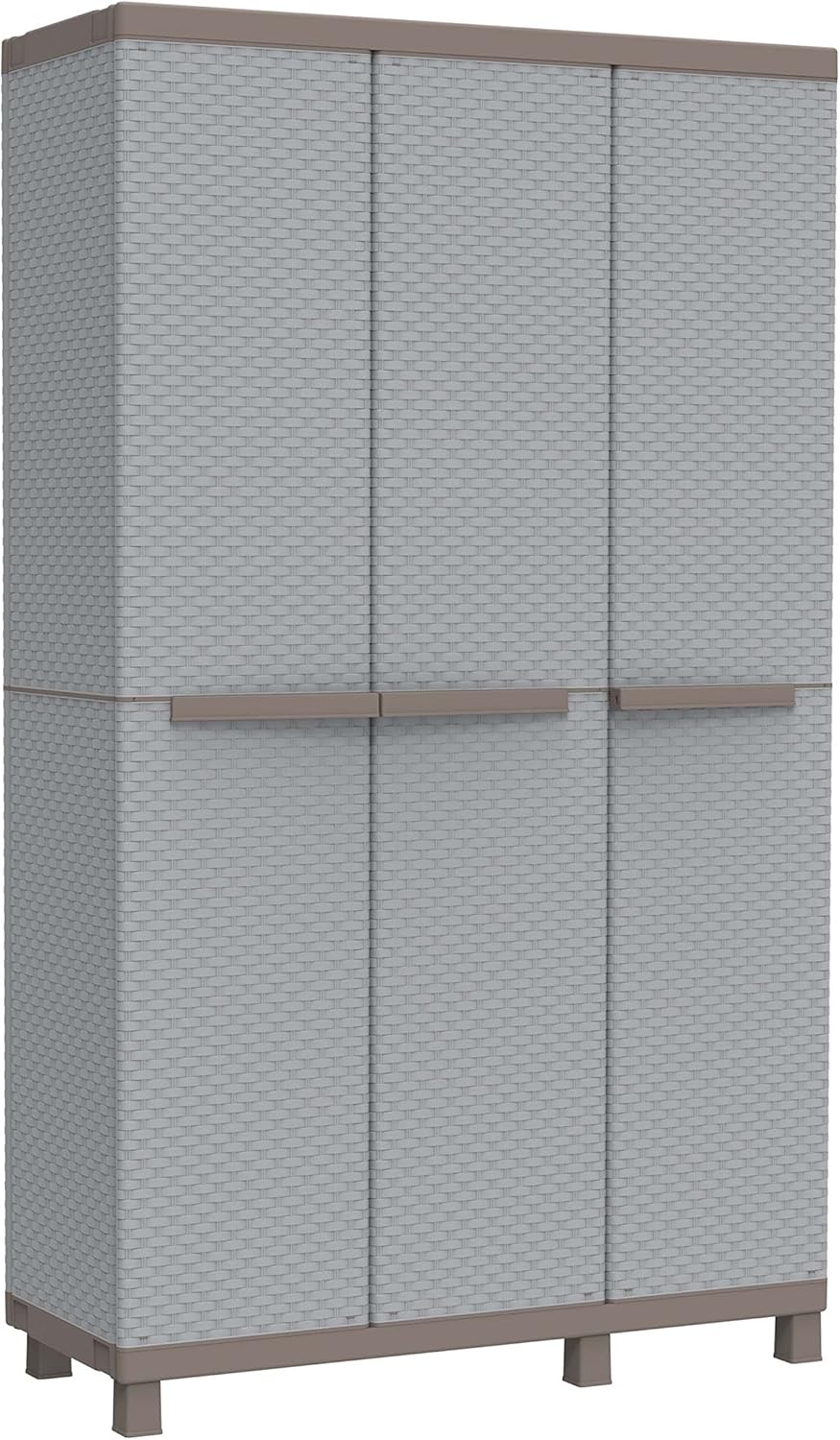 Terry C Rattan 102a armoire interieur exterieur 3 portes effet rotin plastique recyclé multifonction-Roluxyhome