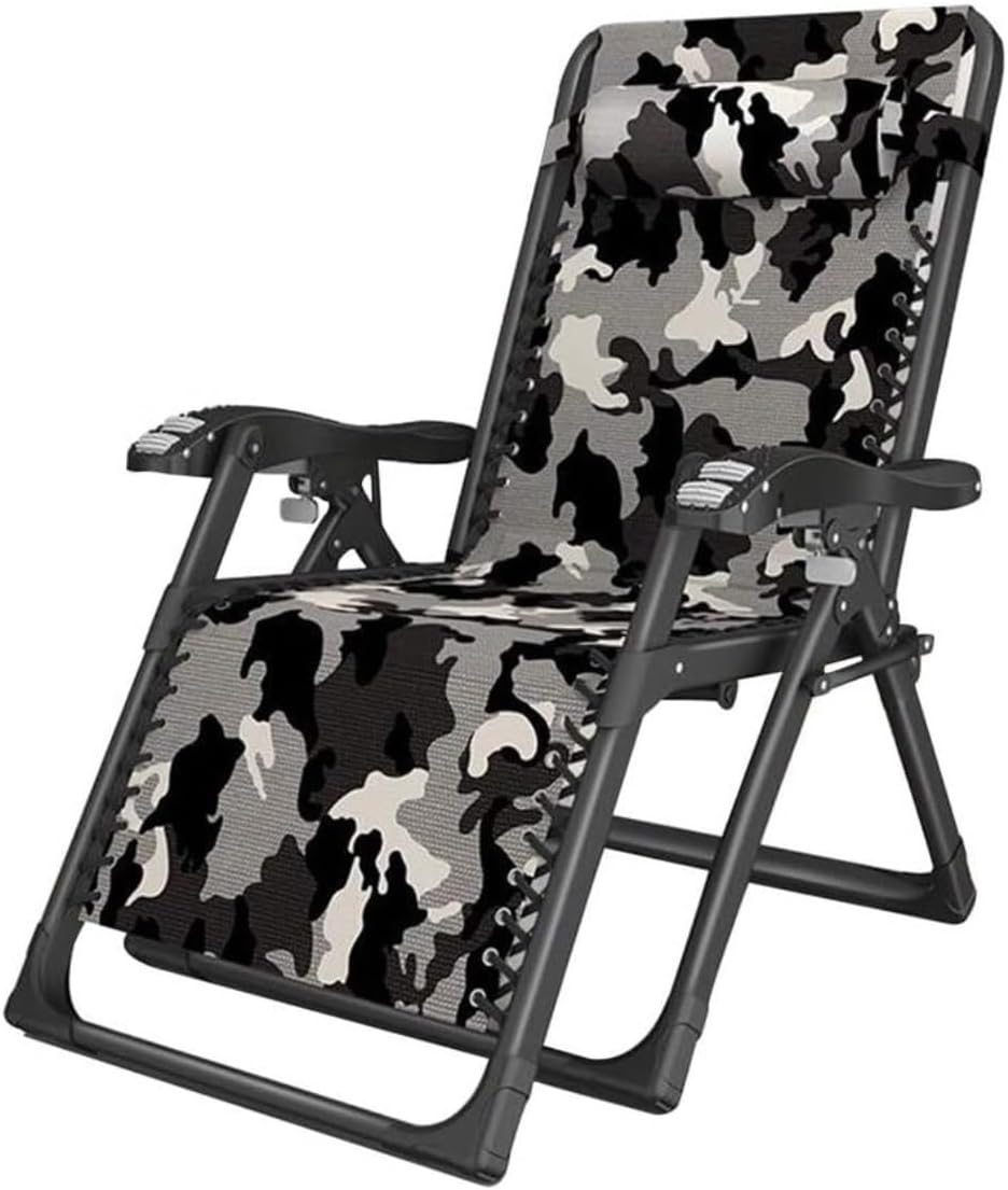 DANNMPX Chaise Longue Pliable Portable Inclinable Massage Accoudoirs Dossier Appuie Tête Camouflage Relaxation B - Chaise Longue Massage Portable-Roluxyhome