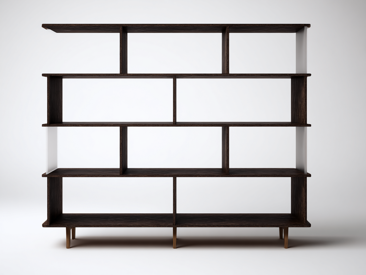Étagère-Étagère 1 pièce-bois-160x35x140 cm-marron foncé-style moderne minimaliste multi-niveaux-Roluxyhome