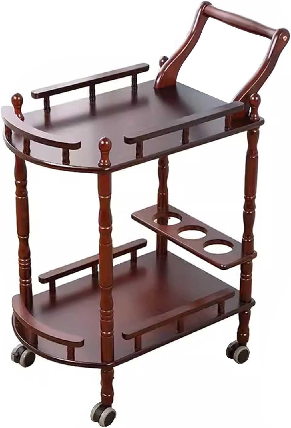 Chariot de service cuisine bois chariot the bar chariot vin interieur exterieur rangement boissons marron-Roluxyhome