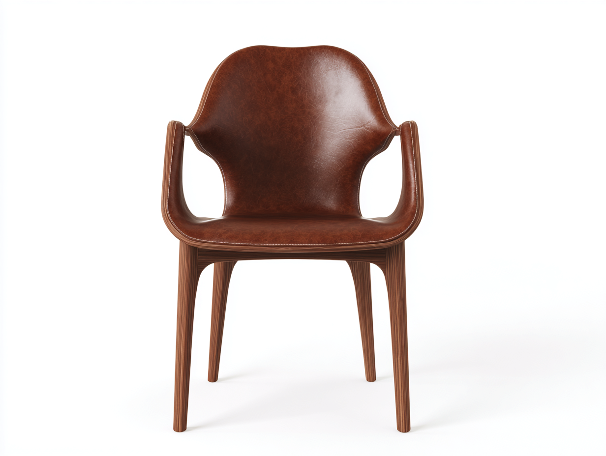 Chaise de salle à manger-Chaise 1 pièce-bois et similicuir-55x60x80 cm-marron-style moderne-Roluxyhome