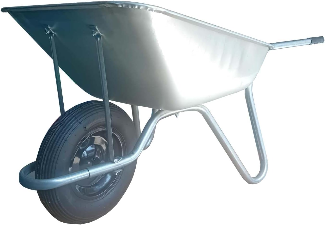 Brouette Galvanisée Builder 120L Acier Acier Alliage Roue Pneumatique Jardin Chantier Robuste-Roluxyhome