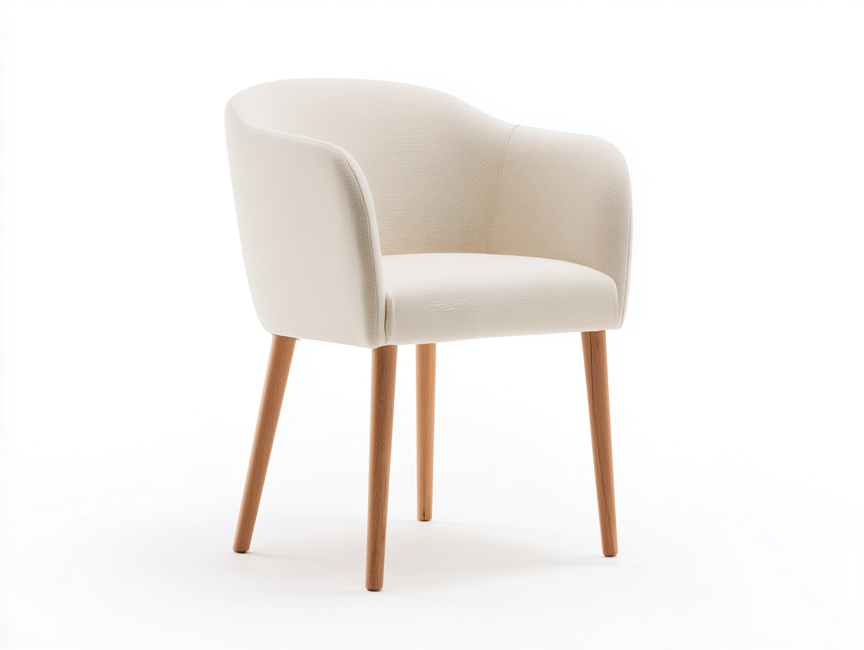 Chaise de salle à manger-Chaise 1 pièce-tissu et bois-57x59x80 cm-beige-style moderne confortable-Roluxyhome