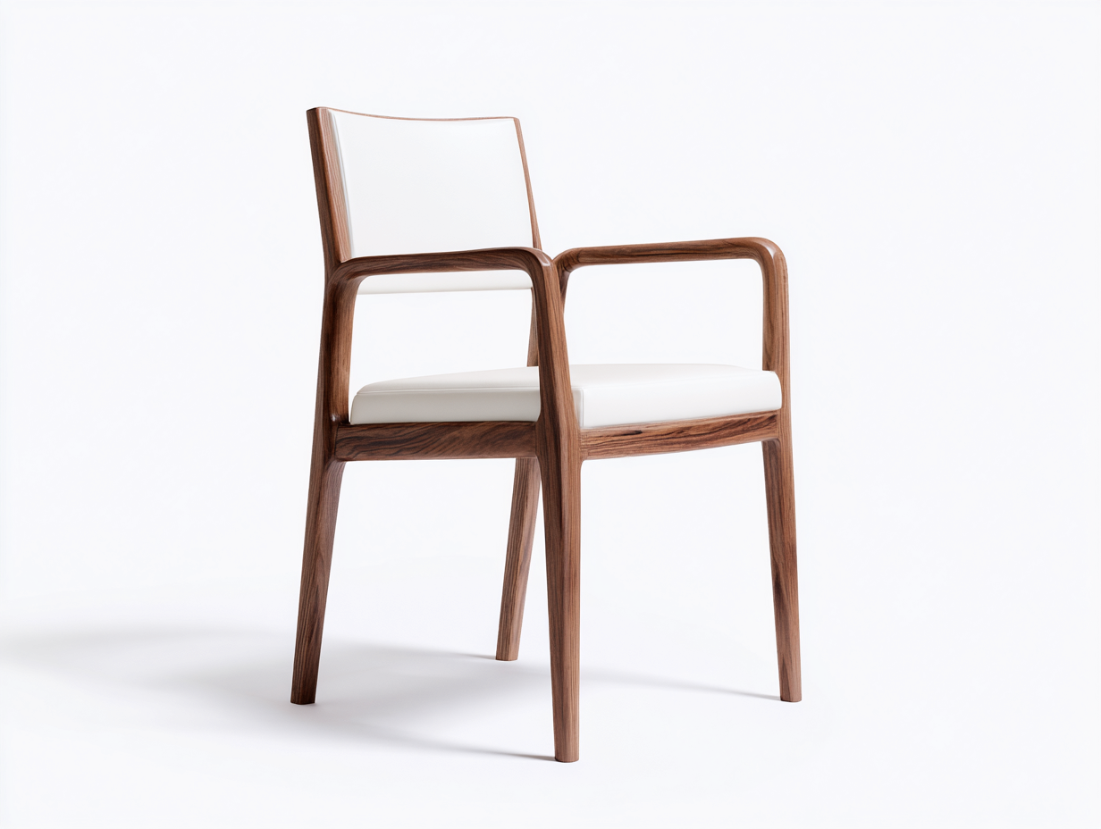 Chaise de salle à manger-Chaise 1 pièce-bois et similicuir-56x57x80 cm-noyer et blanc-style moderne élégant-Roluxyhome