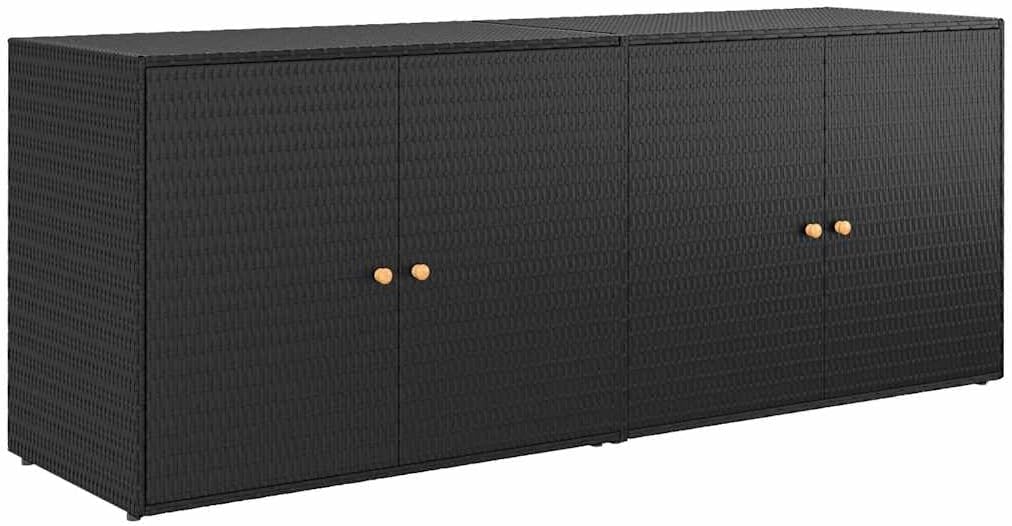 vidaXL armoire rangement jardin noire - 198 x 55,5 x 80 cm résine tressée - rotin synthétique durable résistant à l eau - terrasse jardin moderne-Roluxyhome