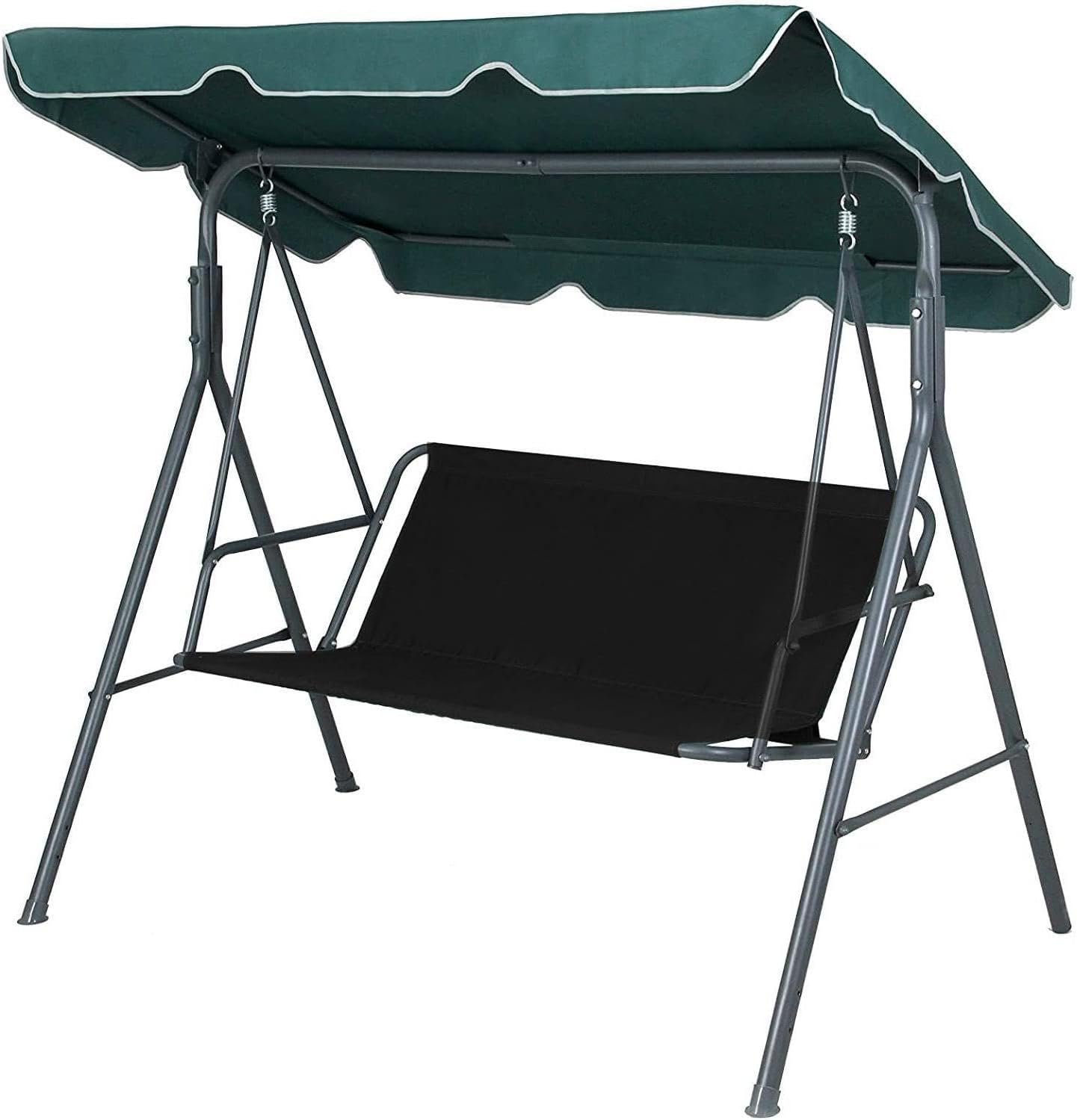 Housse de coussin de rechange imperméable balancelle jardin 2 à 3 places tissu Oxford 600D noir usage extérieur résistant mobilier jardin - housse coussin balancelle jardin - usage protection extérieur-Roluxyhome