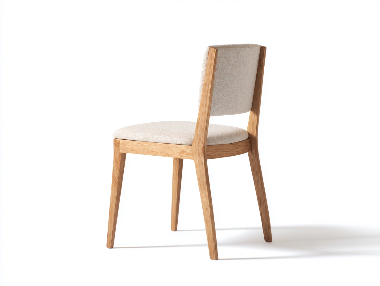 Chaise de salle à manger-Chaise 1 pièce-bois et tissu-52x55x80 cm-beige et bois clair-style scandinave-Roluxyhome