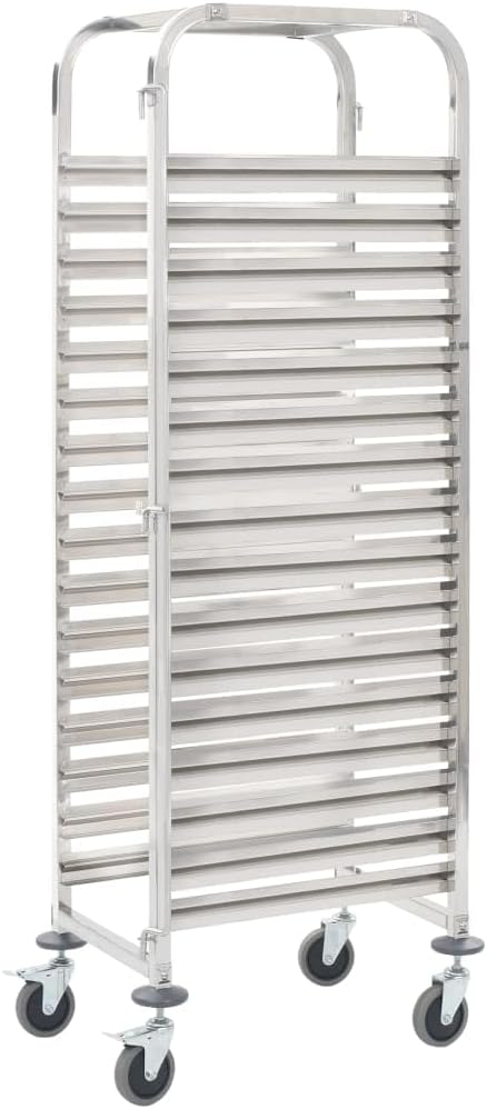 AJJHUUKI desserte cuisine exterieure acier inox 16 plateaux chariot rangement jardin 38x55x163 cm-Roluxyhome