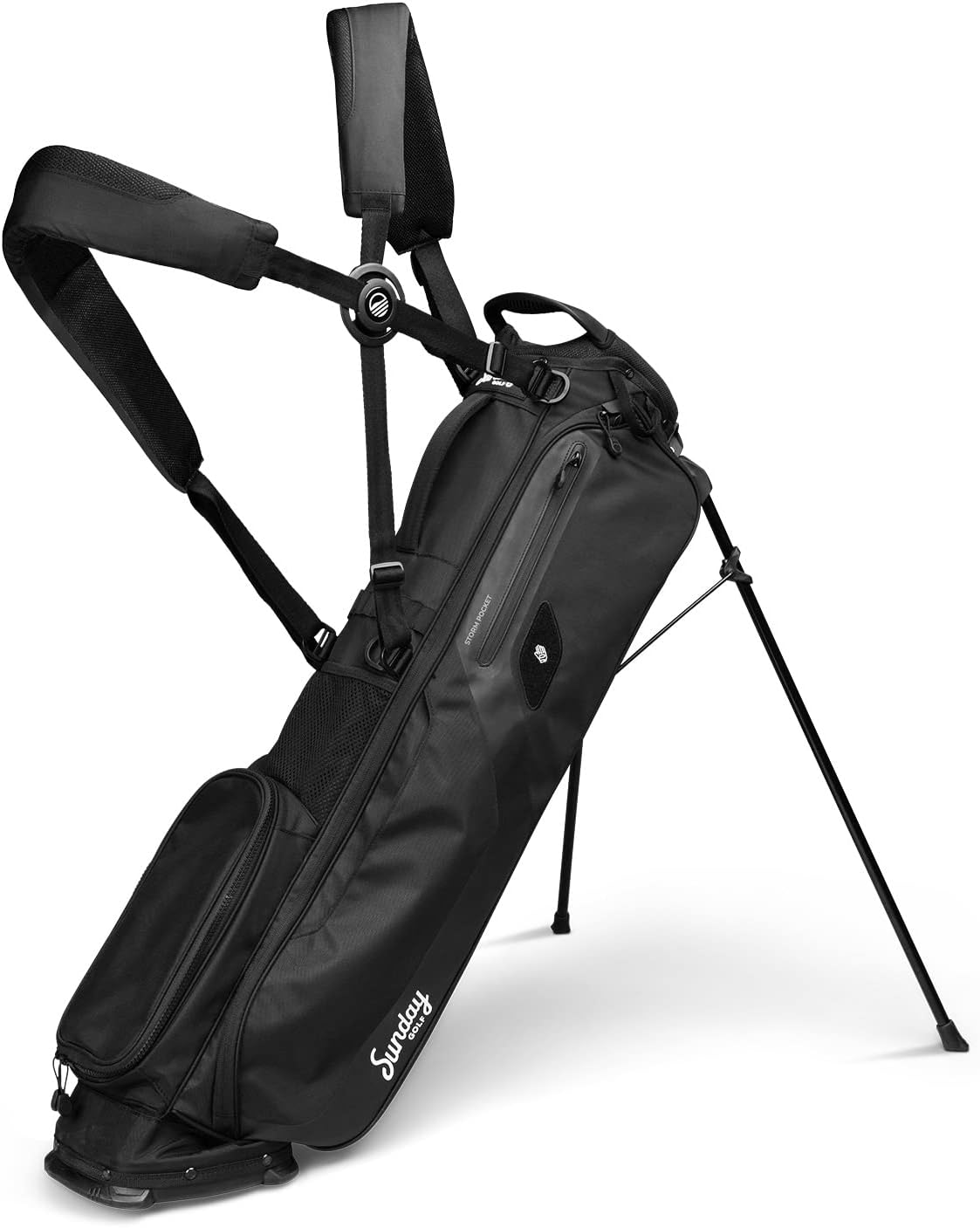 Sunday Golf Sac El Camino Sac Léger Stand Golf 4 Compartiments 6 Poches Noir Mat-Roluxyhome