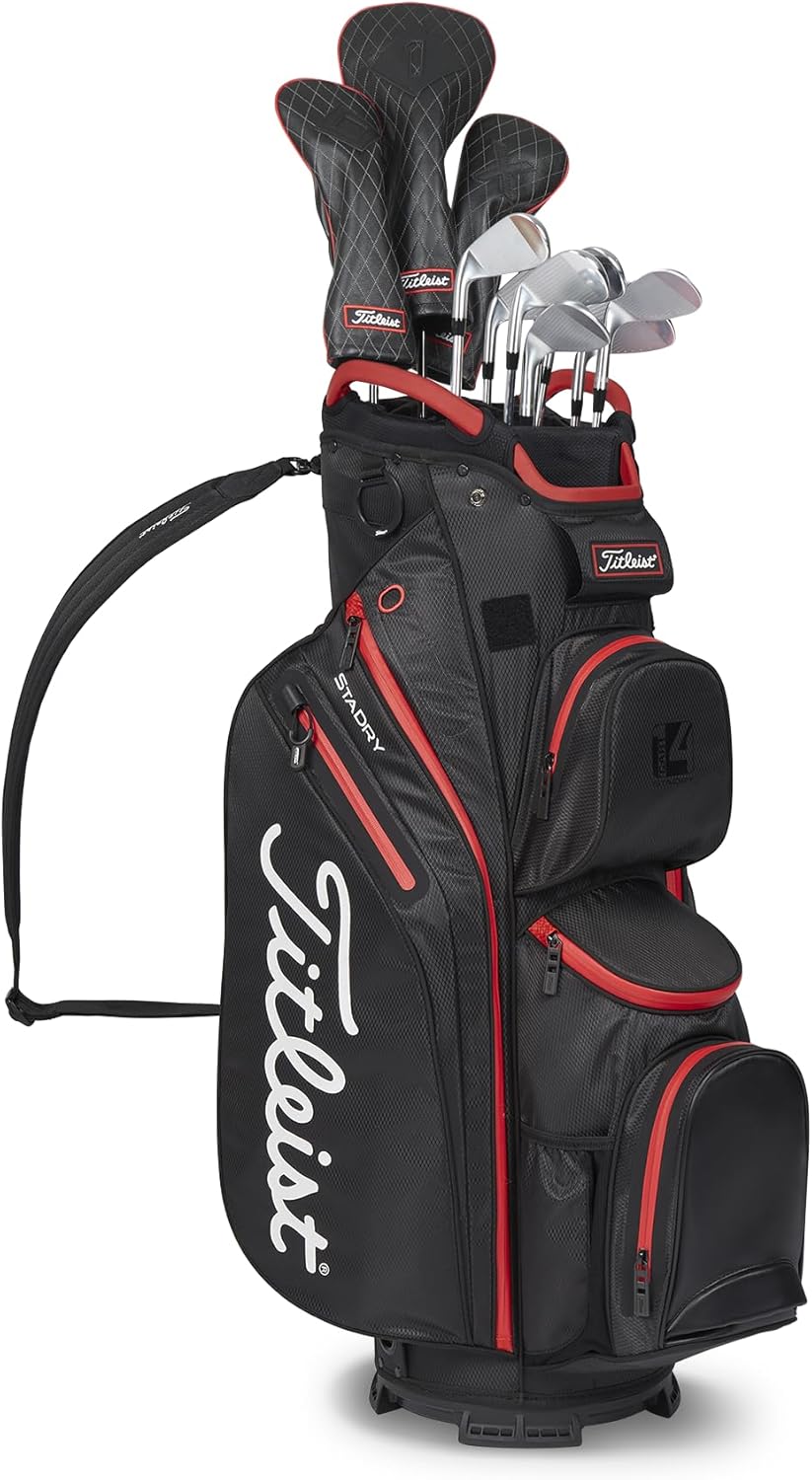 Titleist Cart 14 Stadry Golf Bag Sac Golf Chariot 14 Compartiments Polyester Noir Unisexe-Roluxyhome