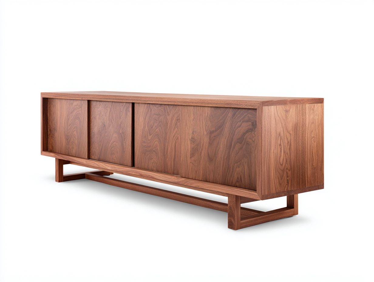 Meuble TV-Meuble TV-3 portes coulissantes-bois-180x40x55 cm-marron-style moderne minimaliste-Roluxyhome
