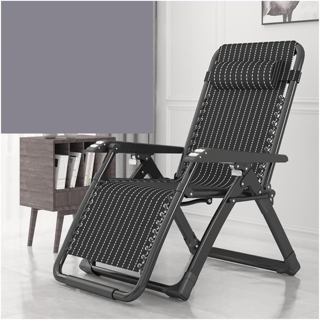 DANNMPX Chaise Longue Jardin Pliante Pause Déjeuner Bureau Inclinable Coussin Confort Plage Patio Relaxation - Chaise Longue Coussin Confort Jardin-Roluxyhome