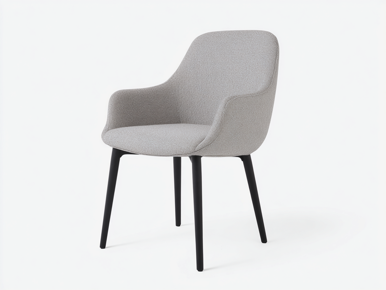 Chaise de salle à manger-Chaise 1 pièce-tissu et métal-57x59x80 cm-gris clair-style moderne minimaliste-Roluxyhome