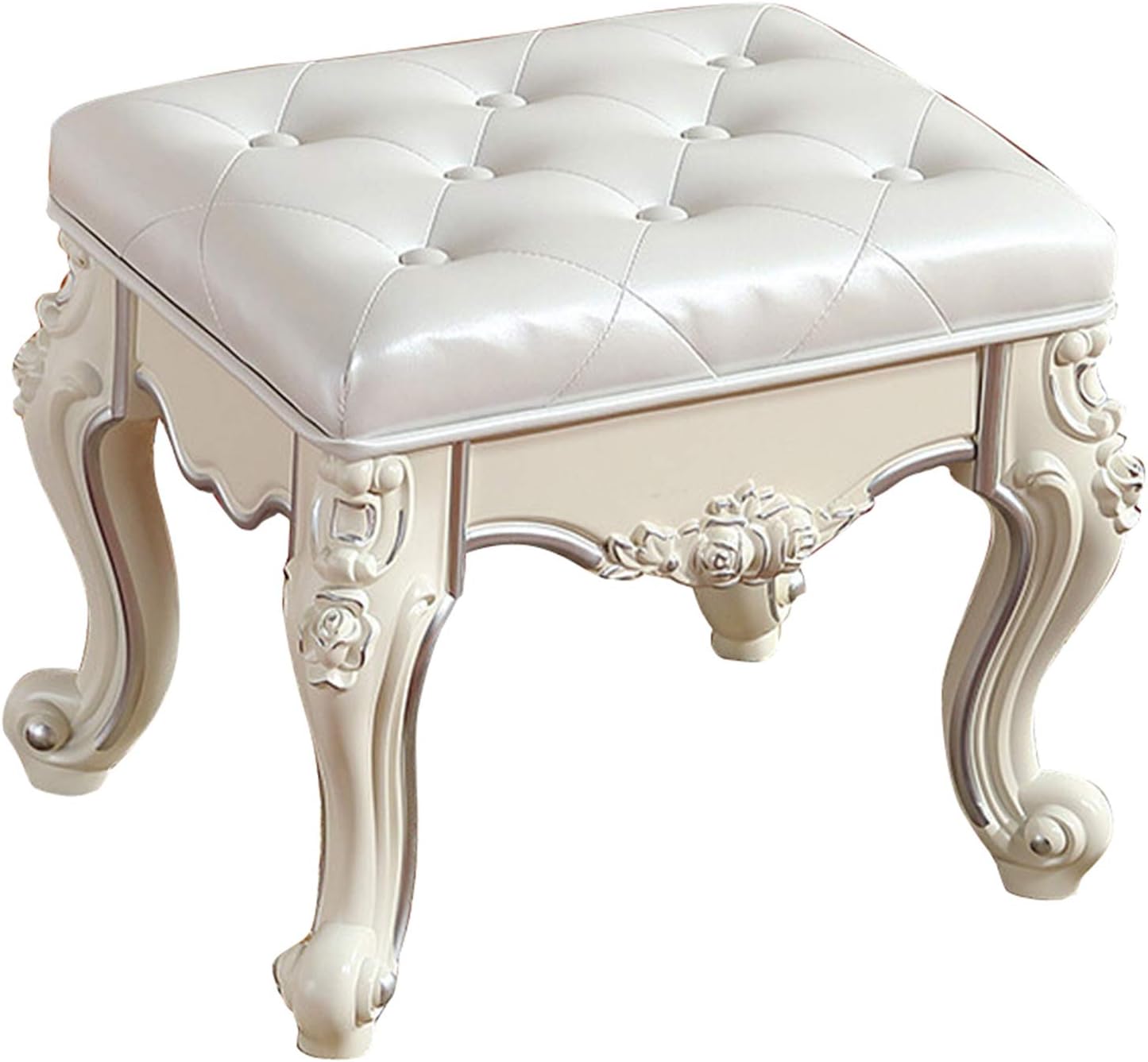 Tabouret coiffeuse carré rembourré chaise maquillage salle bain chambre banc capacité 150 kg-Roluxyhome