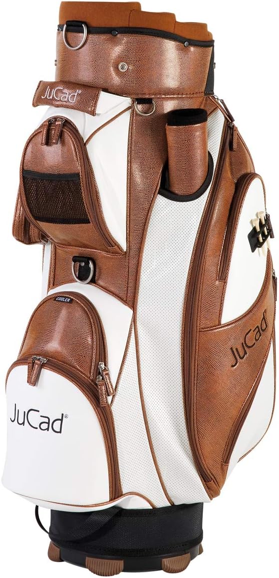 JuCad Bag Style I Sac Golf Transport Premium 14 Compartiments Marron Blanc 5 Poches-Roluxyhome
