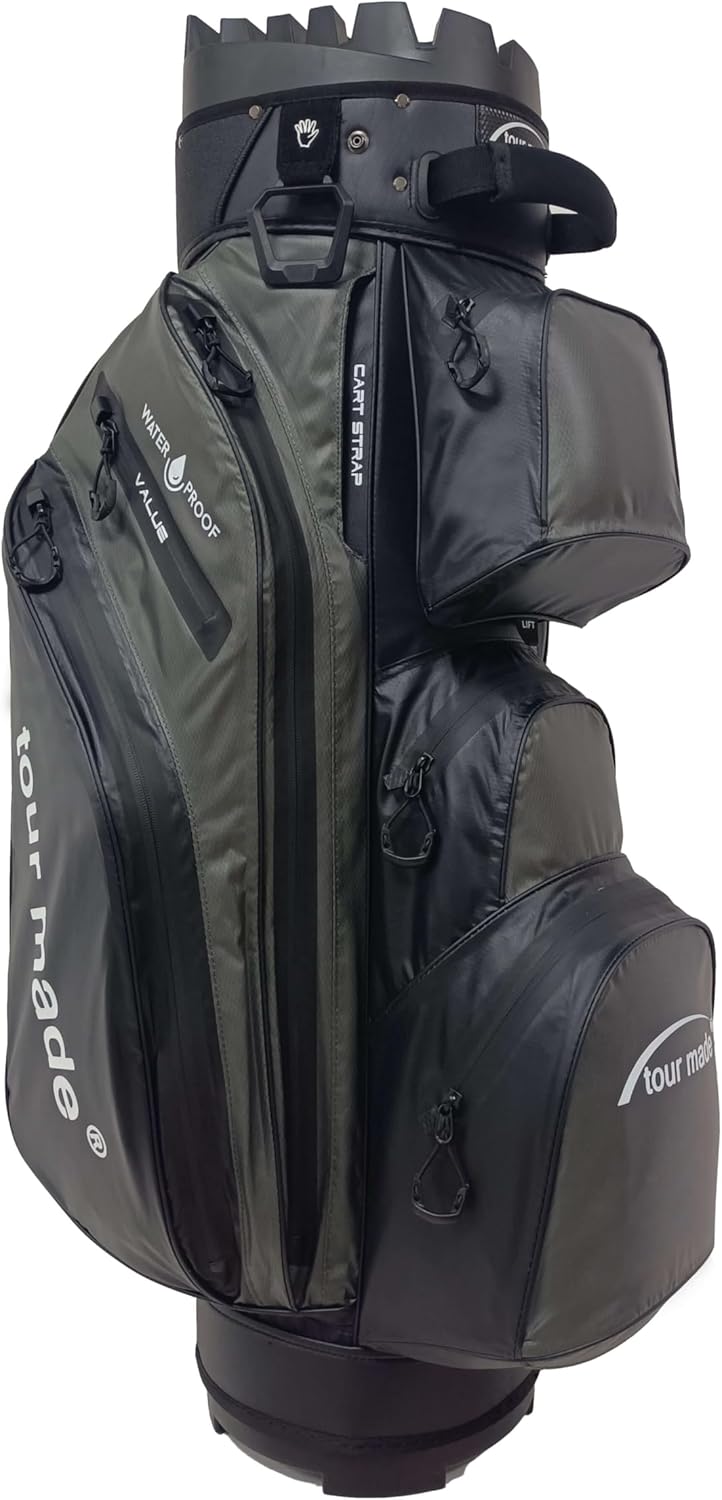 Tour Made Golfbag Sac de Golf Étanche Chariot Polyester Imprégné 14 Compartiments 7 Poches-Roluxyhome