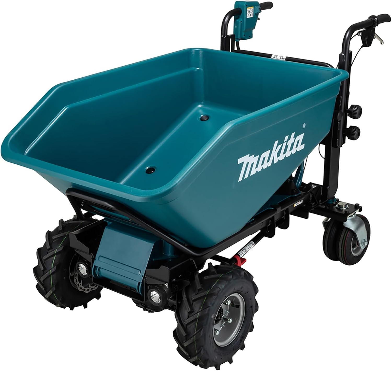 Makita DCU602Z brouette électrique LXT 18V x2, cuve basculante, charge 180kg, vitesse réglable, chariot motorisé bleu pour chantier et transport extérieur-Roluxyhome
