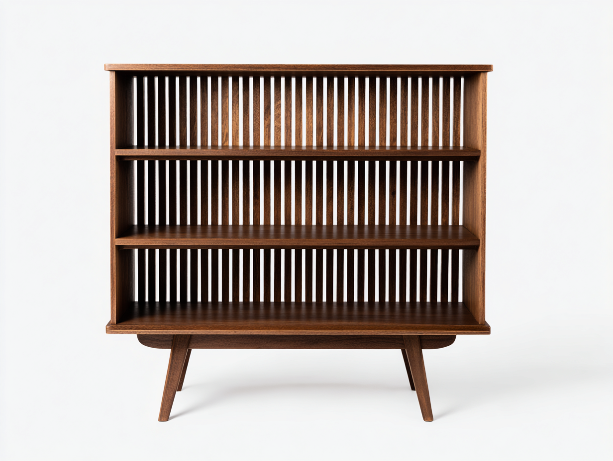 Étagère-Étagère 1 pièce-bois-100x30x90 cm-marron-style moderne à 3 niveaux avec panneaux à lattes-Roluxyhome