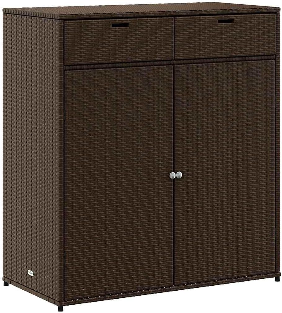 vidaXL armoire de rangement jardin organisateur terrasse resine tresse marron moderne-Roluxyhome