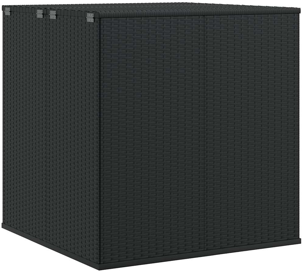vidaXL coffre coussins jardin noir - 100 x 97.5 x 104 cm capacité 900 litres - rotin synthétique étanche fermeture éclair - patio terrasse extérieur-Roluxyhome