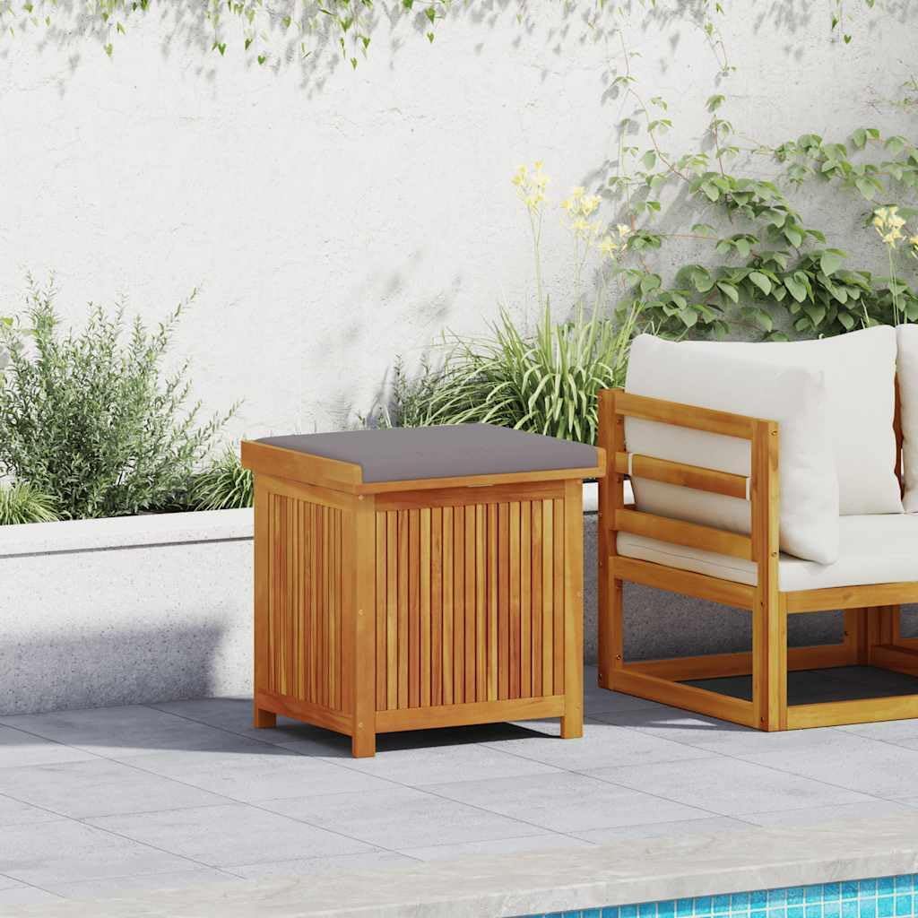 Teenpull coffre rangement jardin gris foncé - 60 x 50 x 61 cm bois massif acacia - imperméable polyvalent - rangement extérieur terrasse jardin-Roluxyhome