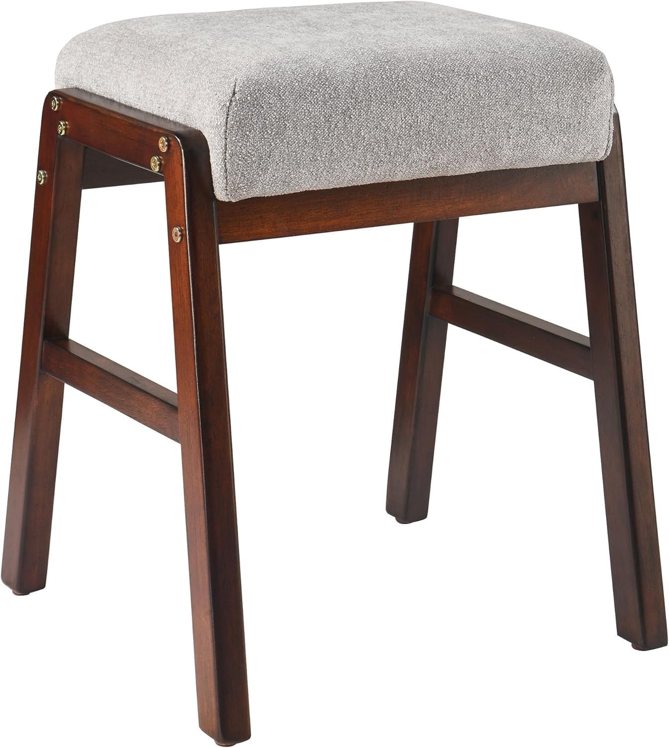 Banc de coiffeuse pieds bois massif tabouret ottoman rembourré maquillage salon entrée décoration-Roluxyhome